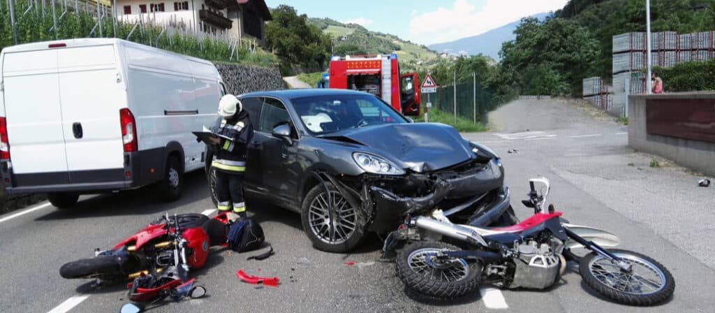 Lane splitting accident