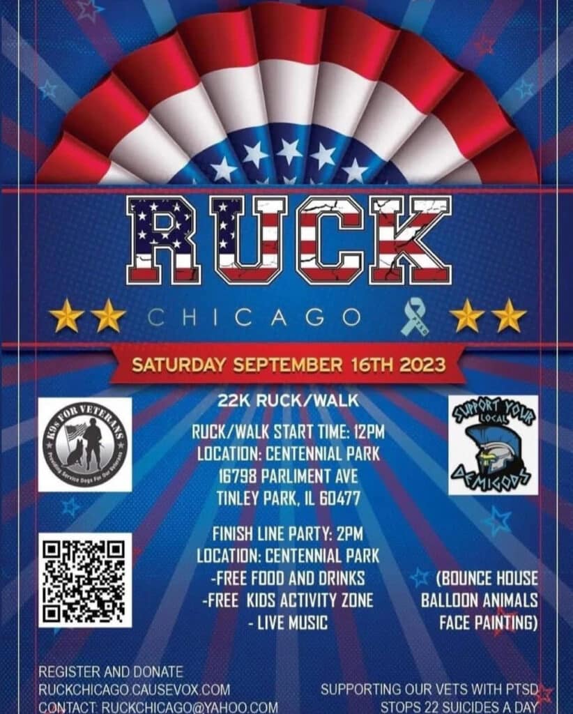 RUCK Chicago Supporting KS9 for Veterans – Sept. 16, 2023