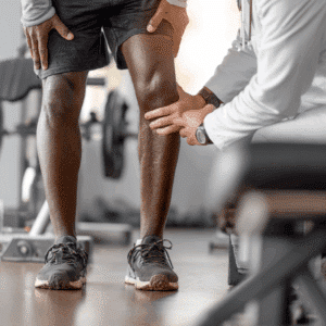 Motorcycle rider with orthopedic Injuries at a rehab